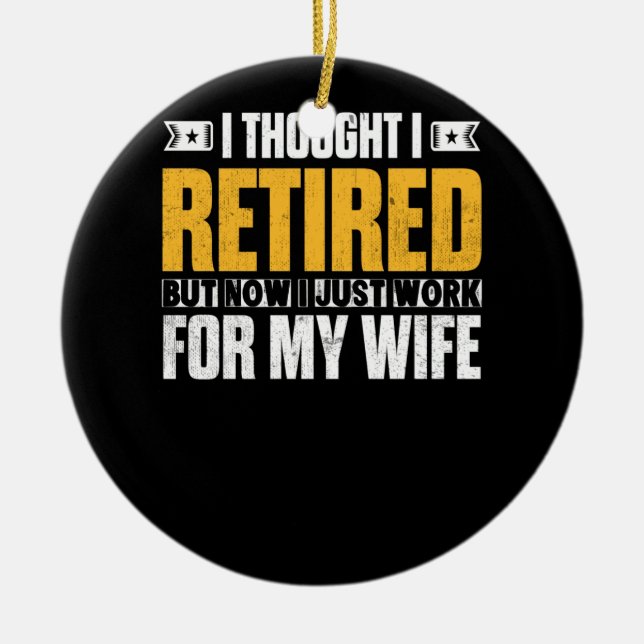 Tillbakadraget 2021 Pension Gift jag trodde jag va Julgransprydnad Keramik (Framsidan)