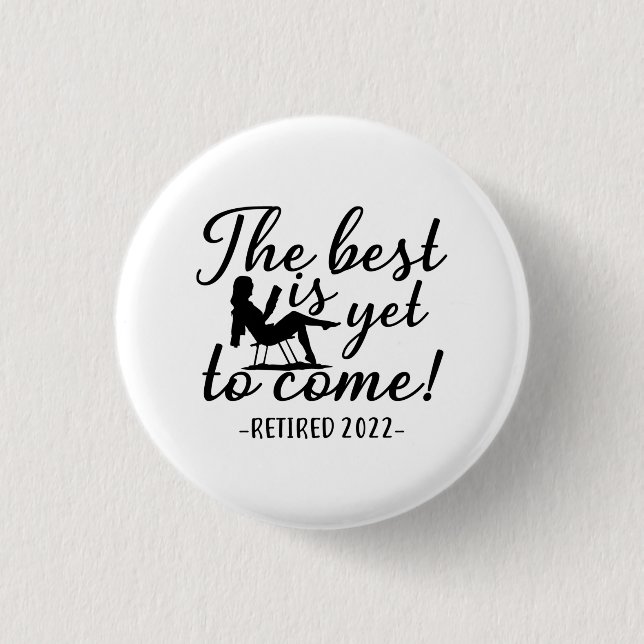 Tillbakadraget 2022 Pension Gift För manar & Women Knapp (Framsida)