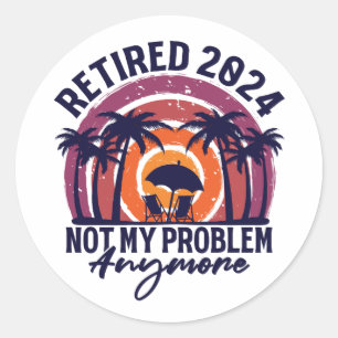 Tillbakadraget 2024 Inte mitt problem längre Pensi Runt Klistermärke