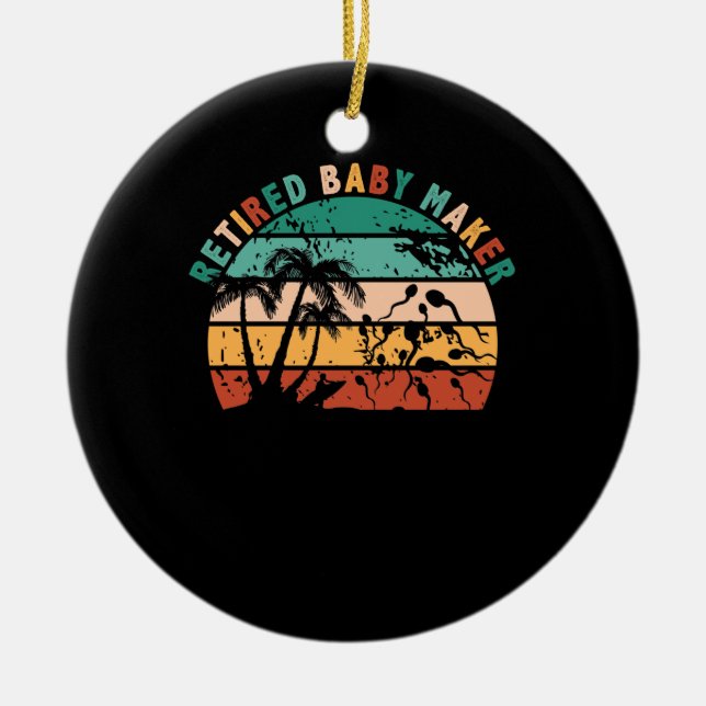 Tillbakadraget Baby Maker efter vasectomi Julgransprydnad Keramik (Framsidan)