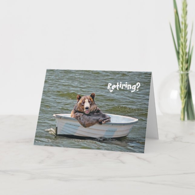 Tillbakadraget Bear i Rowboat Kort (Framsida)