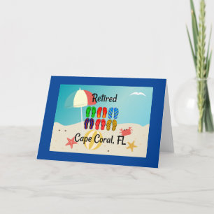 Tillbakadraget, Cape Coral, FL, stranddesign, kort