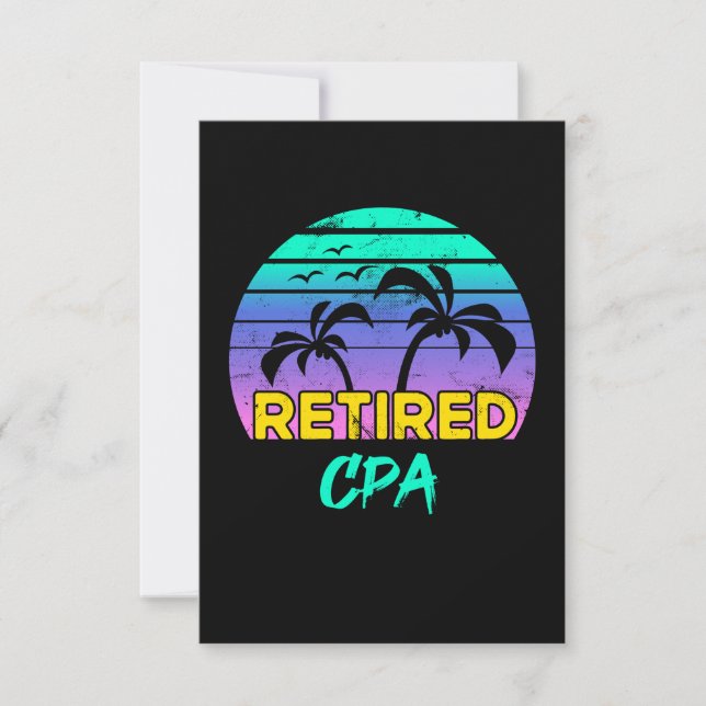 Tillbakadraget Cpa Pension Gift Retro Tack Kort (Framsida)