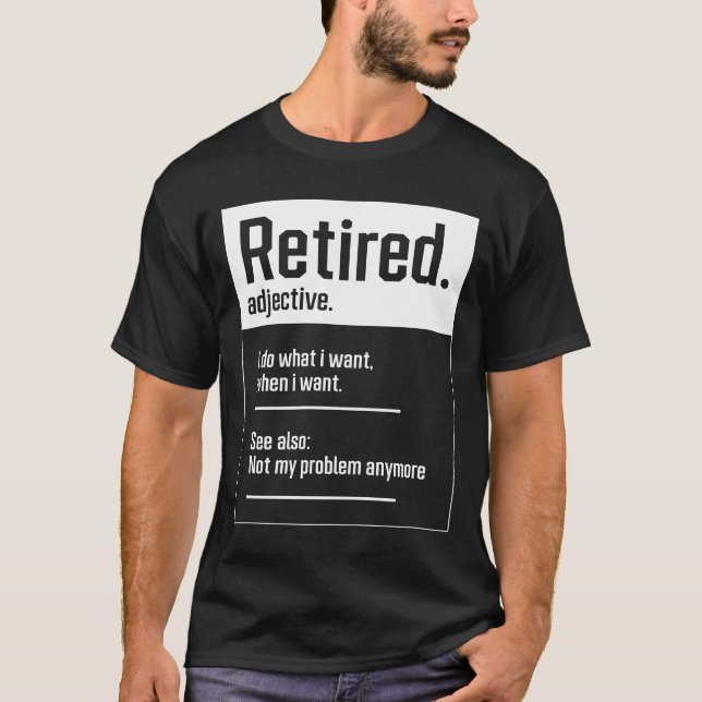 Tillbakadraget. Definition-Funny Pension - Perfekt T Shirt (Framsida)