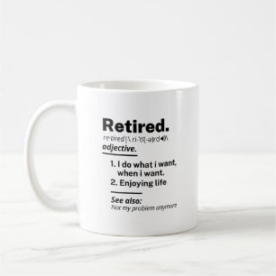 Tillbakadraget definitionsnamn, Pension Gag Gift Kaffemugg