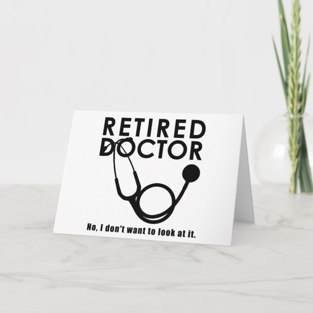 Tillbakadraget Doktor w Stethoscope och Sassy Funn Kort (Framsida)