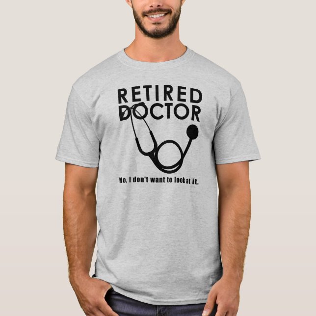 Tillbakadraget Doktor w Stethoscope och Sassy Funn T Shirt (Framsida)