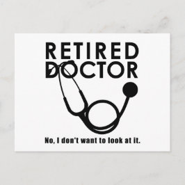 Tillbakadraget Doktor w Stethoscope och Sassy Funn Vykort