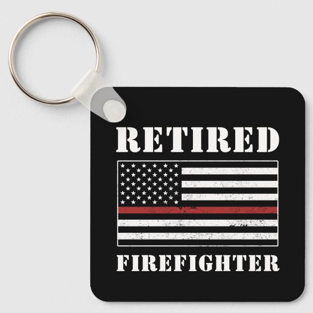 Tillbakadraget Firefighter Thin Red Line Pension G Nyckelring (Framsida)