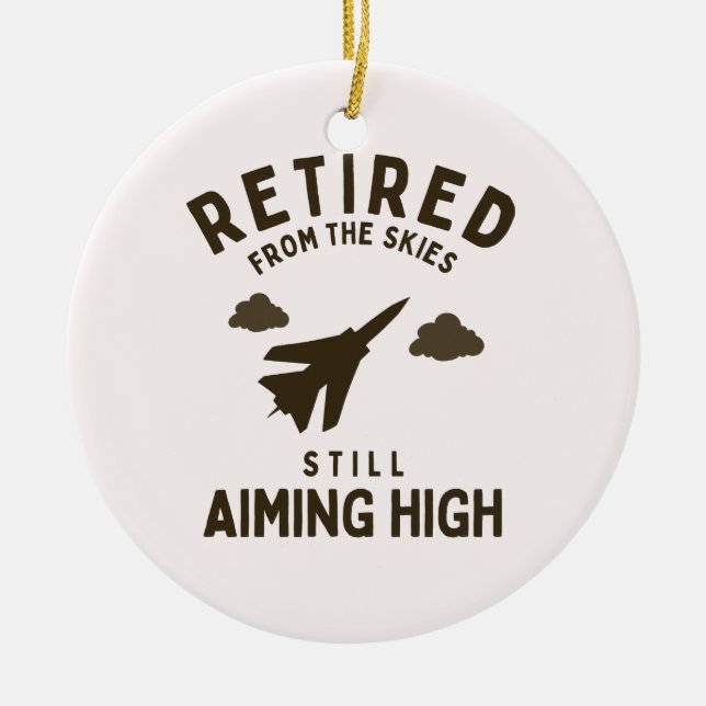 Tillbakadraget från himlar, lustigt luft force pen julgransprydnad keramik (Framsidan)