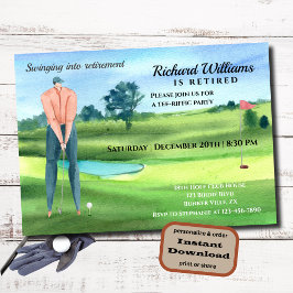 Tillbakadraget Golf Man Player Swinging in i Pensi Inbjudningar