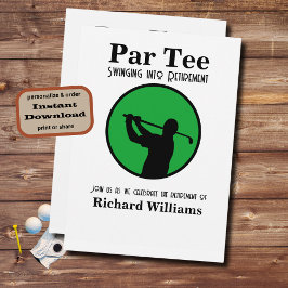 Tillbakadraget Golf Player Swinging in i Pension Inbjudningar