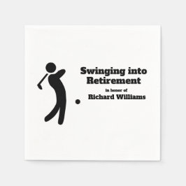 Tillbakadraget Golf Player Swinging in i Pension-m Pappersservett
