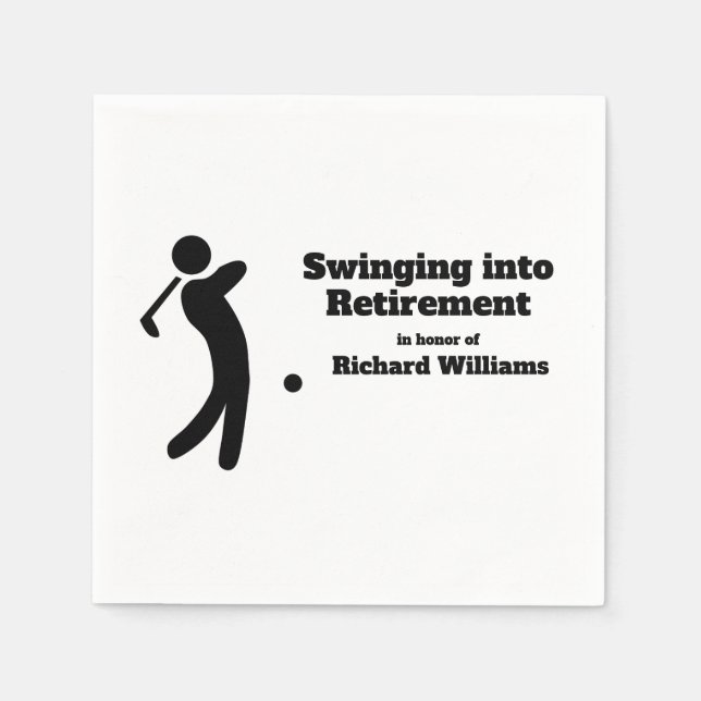 Tillbakadraget Golf Player Swinging in i Pension-m Pappersservett (Framsidan)