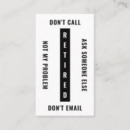 Tillbakadraget, inte mitt problem, Pension Lodrät Visitkort