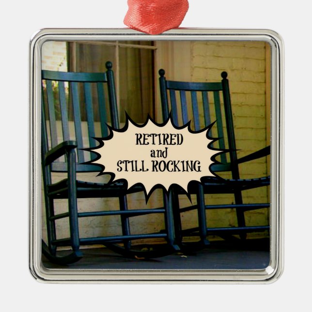 Tillbakadraget och fortfarande Rocking anpassad de Julgransprydnad Metall (Framsidan)