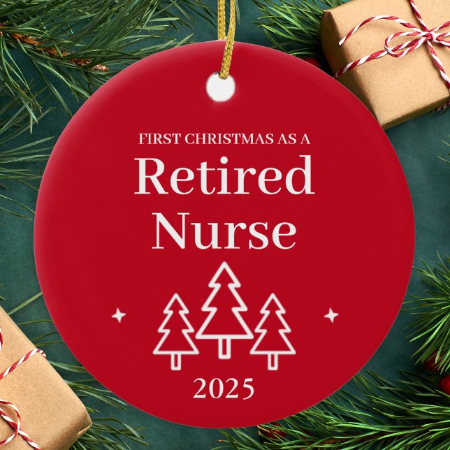 Tillbakadraget Röda julprydnadsföremål Julgransprydnad Keramik (Retired Nurse Red Christmas Ornament
)