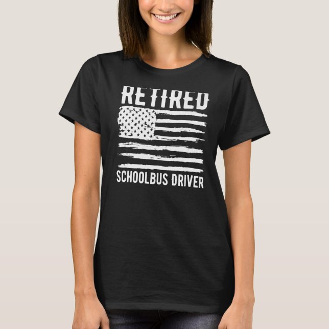 Tillbakadraget Schoolbus-föraryrke Amerikanska Fla T Shirt (Framsida)