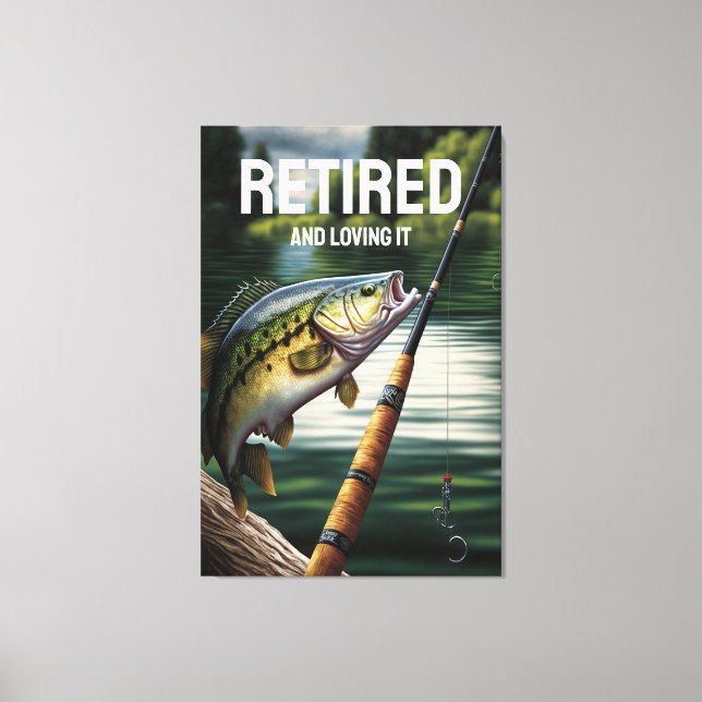 Tillbakadraget Sjö Life Bass Fishing Pension Cabin Canvastryck (Framsida)