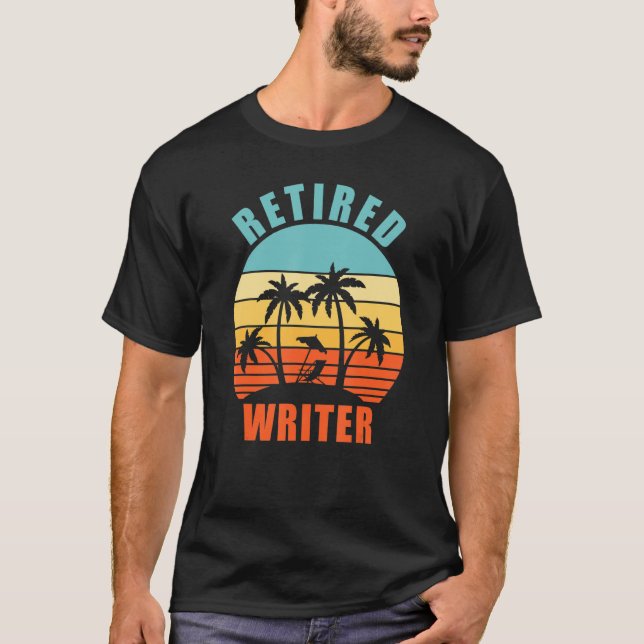 Tillbakadraget skrivprogram Funny Writer Lycklig P T Shirt (Framsida)