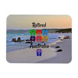 Tillbakadragna Australien, färgfulla flip-flops, Magnet