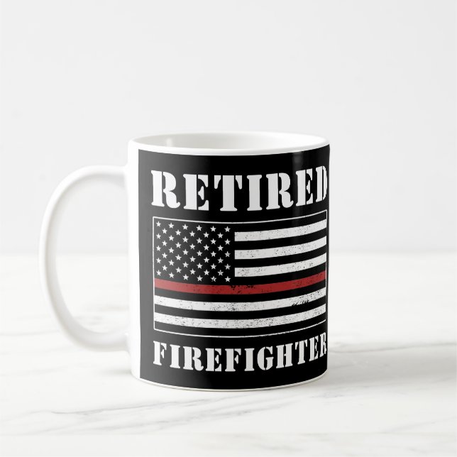 Tillbakadragna Firefighter Thin Red Line Pension-g Kaffemugg (Vänster)