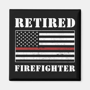 Tillbakadragna Firefighter Thin Red Line Pension-g Magnet