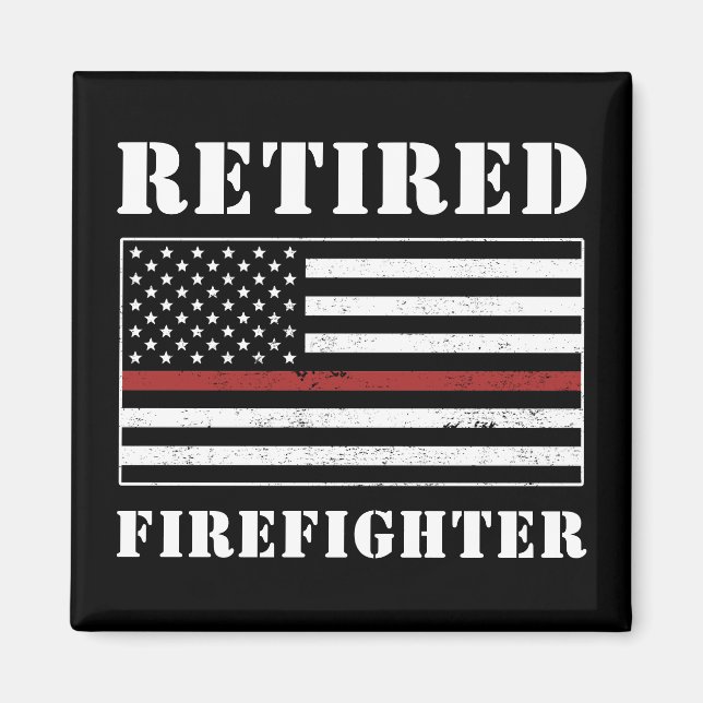 Tillbakadragna Firefighter Thin Red Line Pension-g Magnet (Framsidan)
