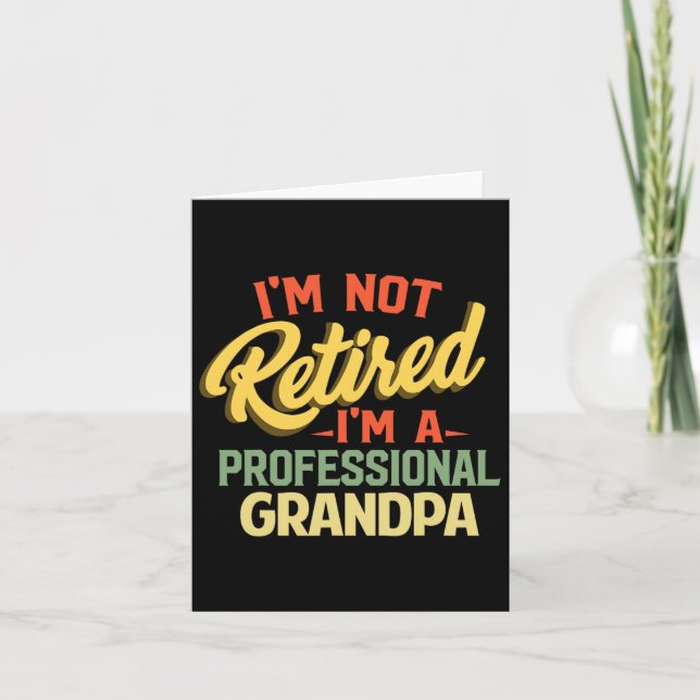 Tillbakadragna Grandpa Shirts För manar Funny Fars Kort (Framsida)