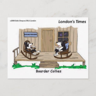 Tillbakadragna Gräns Collies-Tecknad-gåvor Vykort