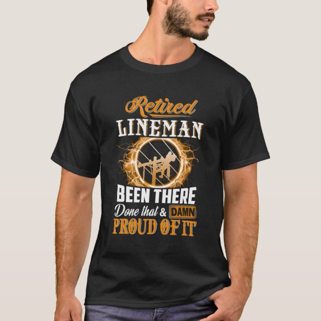 Tillbakadragna Lineman där har gjort T Shirt (Framsida)