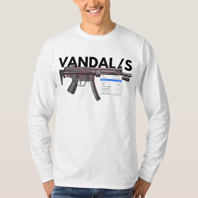 TILLBAKALÄGGANDE FÖR VANDALSAMHÄLLE MP5 TEE SHIRT (Framsida)