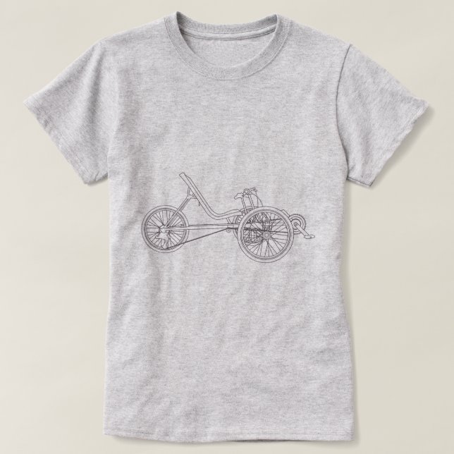 Tillbakalutade Trike tänder Tee Shirt (Design framsida)