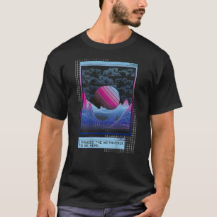 Tillbakutskrift Techno-musik Vaporwave EDM party r T Shirt