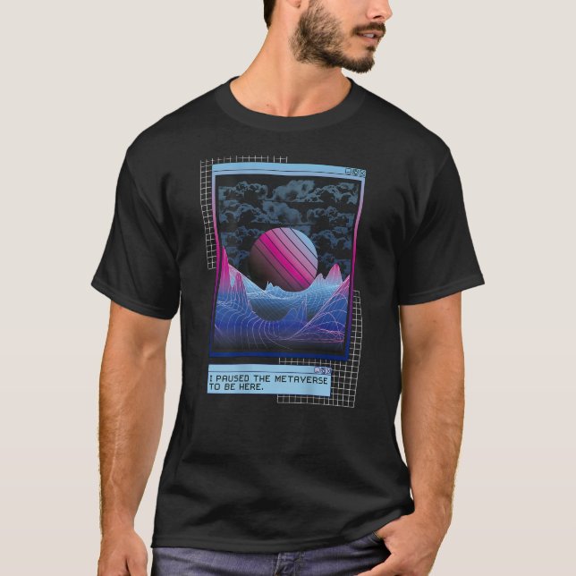 Tillbakutskrift Techno-musik Vaporwave EDM party r T Shirt (Framsida)