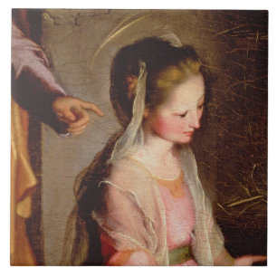 Tillbedjan av barnet, 1597 kakelplatta