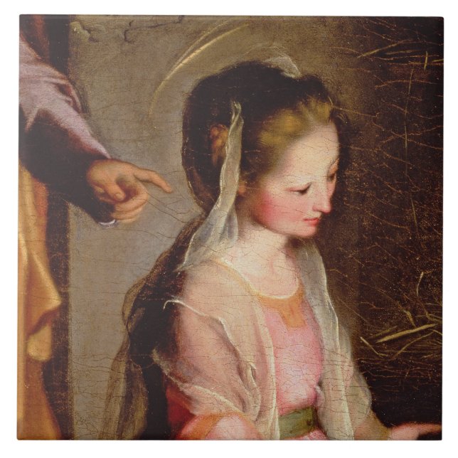 Tillbedjan av barnet, 1597 kakelplatta (Framsidan)