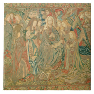 Tillbedjan av Kristusbarnet (tapestryen) Kakelplatta