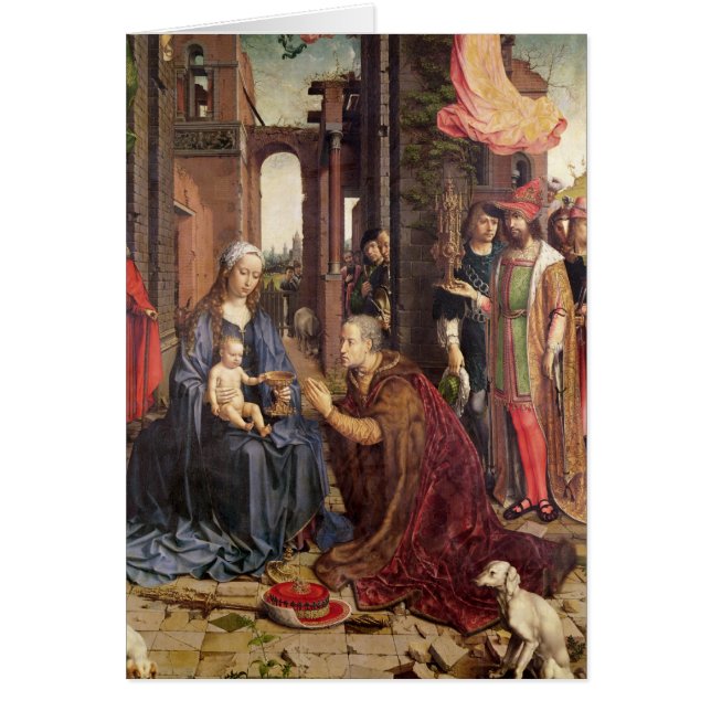 Tillbedjan av kungarna hälsningskort (Framsidan)