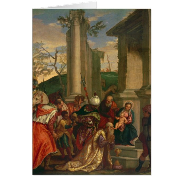 Tillbedjan av kungarna hälsningskort (Framsidan)