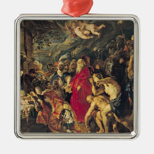 Tillbedjan av magina, 1610 julgransprydnad metall (Framsidan)