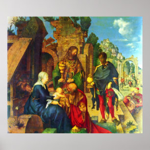 Tillbedjan av magina - Albrecht Durer - c1504 Poster