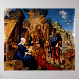 Tillbedjan av magina av Albrecht Durer Poster