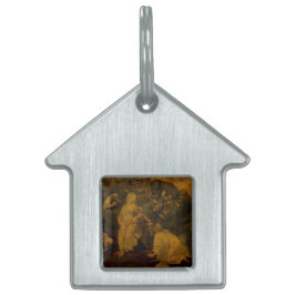 Tillbedjan av magina av Leonardo Da Vinci ID-bricka Husdjur