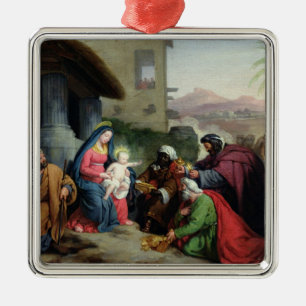 Tillbedjan av magina, c.1833-36 julgransprydnad metall