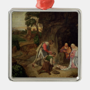 Tillbedjan av shepherdset, 1510 julgransprydnad metall