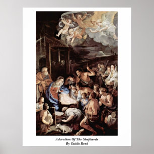 Tillbedjan av shepherdset av Guido Reni Poster