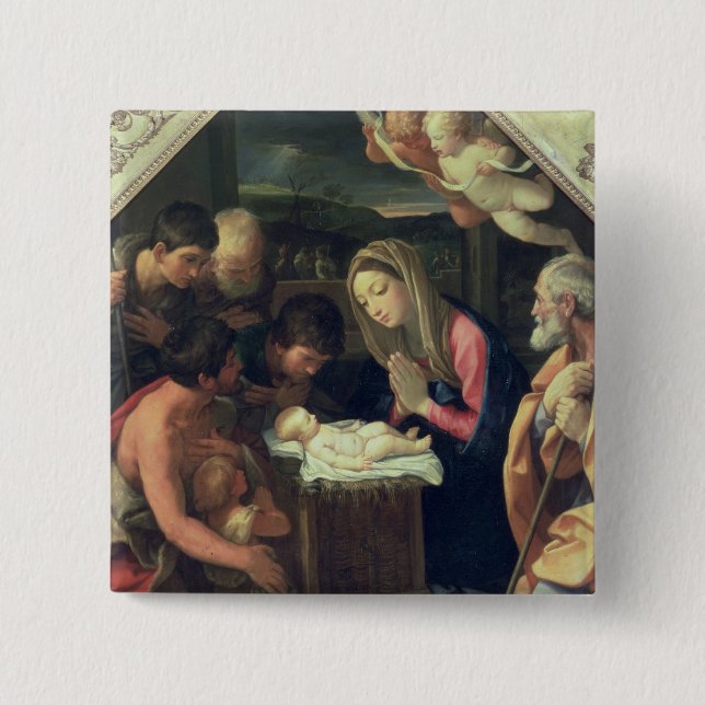 Tillbedjan av shepherdset, c.1640-42 knapp (Framsida)