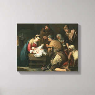 Tillbedjan av shepherdset, c.1650 canvastryck