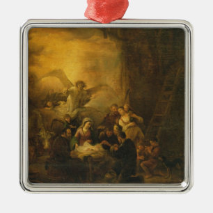 Tillbedjan av shepherdset, c.1650 julgransprydnad metall